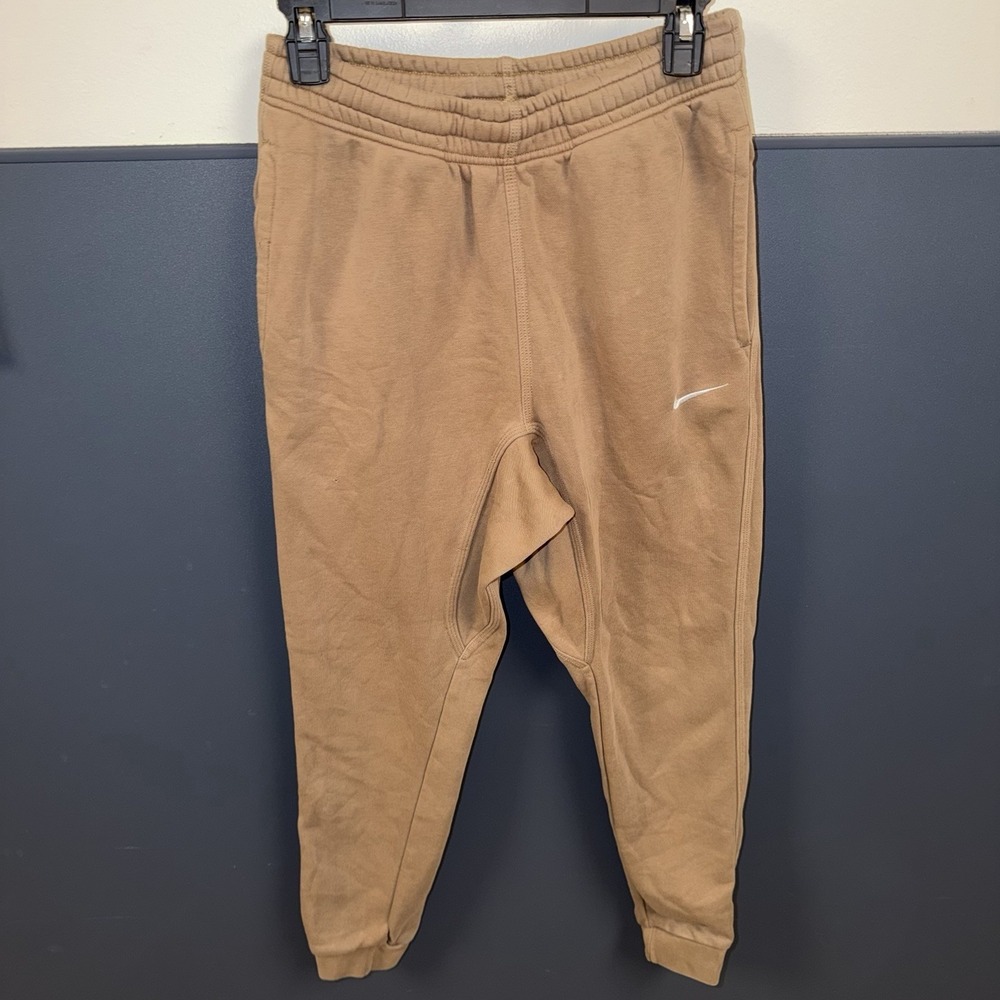 Nike Men's SMALL Brown Sweat Pants‎ Standard Fit Taper Leg EUC Pockets Swoosh